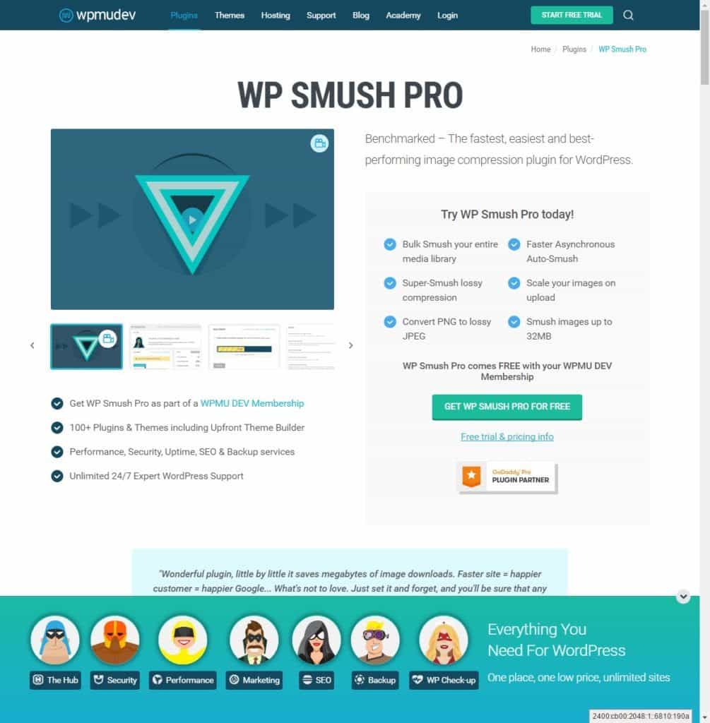 WP Smush PRO - image compression plugin for WordPress